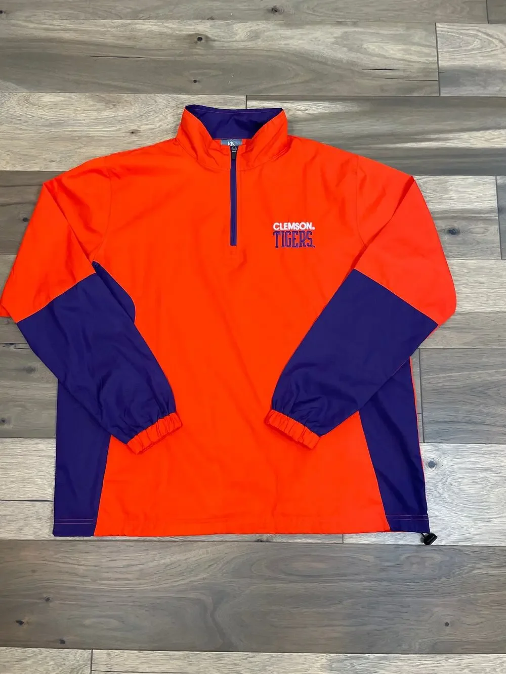 Clemson Tigers M Orange Windbreaker NWT Knights Apparel Embroidered Front Back